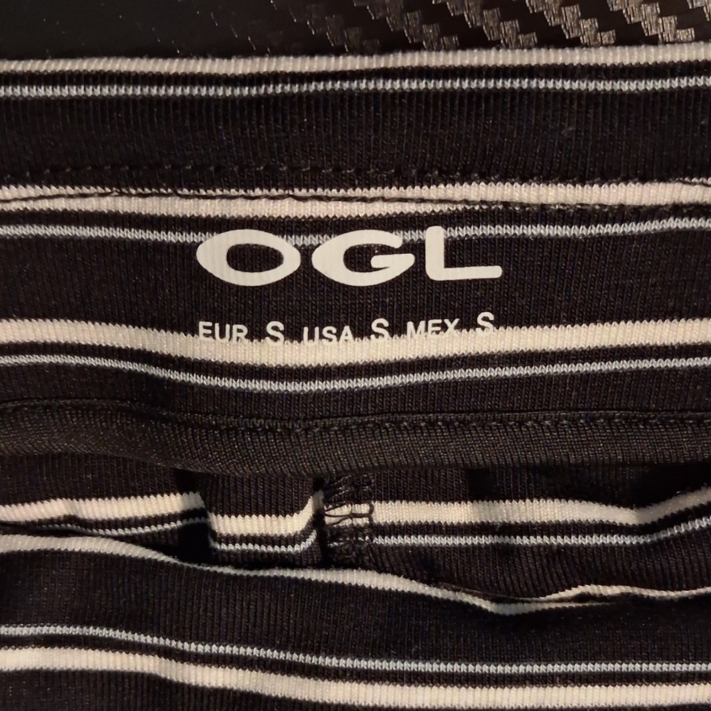 NWT OGL Striped Spaghetti Bra Top M & Low Rise Midi Skirt S Black/Grey/White - Picture 11 of 13